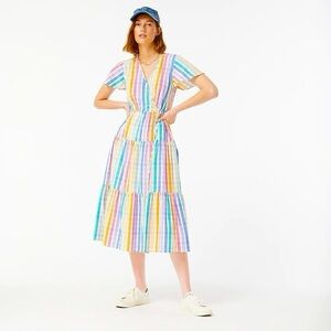 J. Crew Faux Wrap Gingham Dress